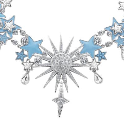 Collier Etoiles bleu et cristal zhang zhehan-by on aura tout vu