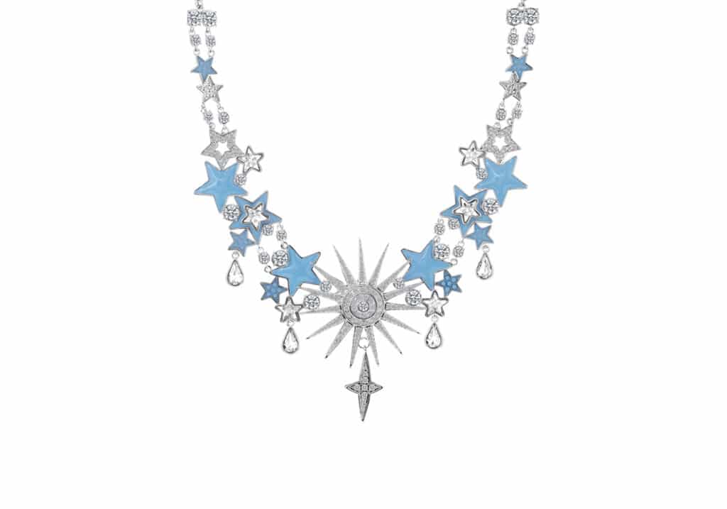 Collier Etoiles bleu et cristal zhang zhehan-by on aura tout vu